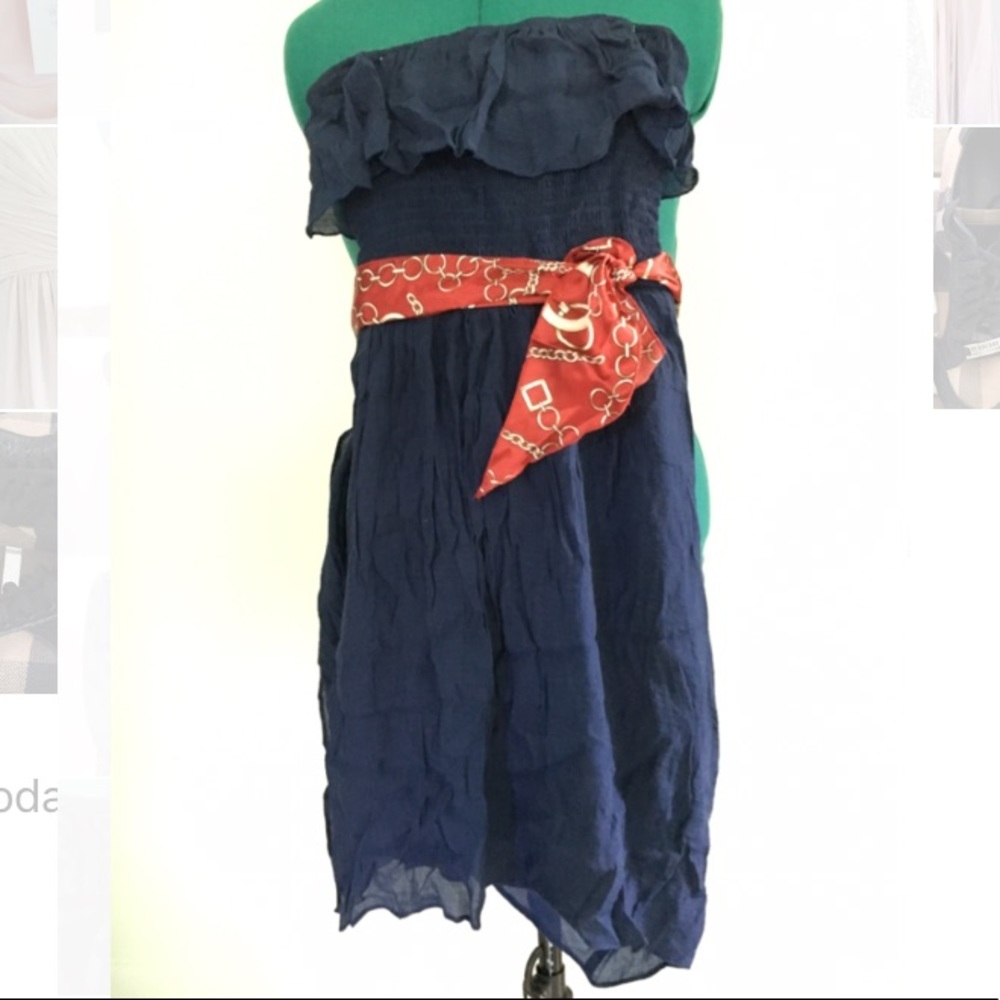 High-low navy blue dress